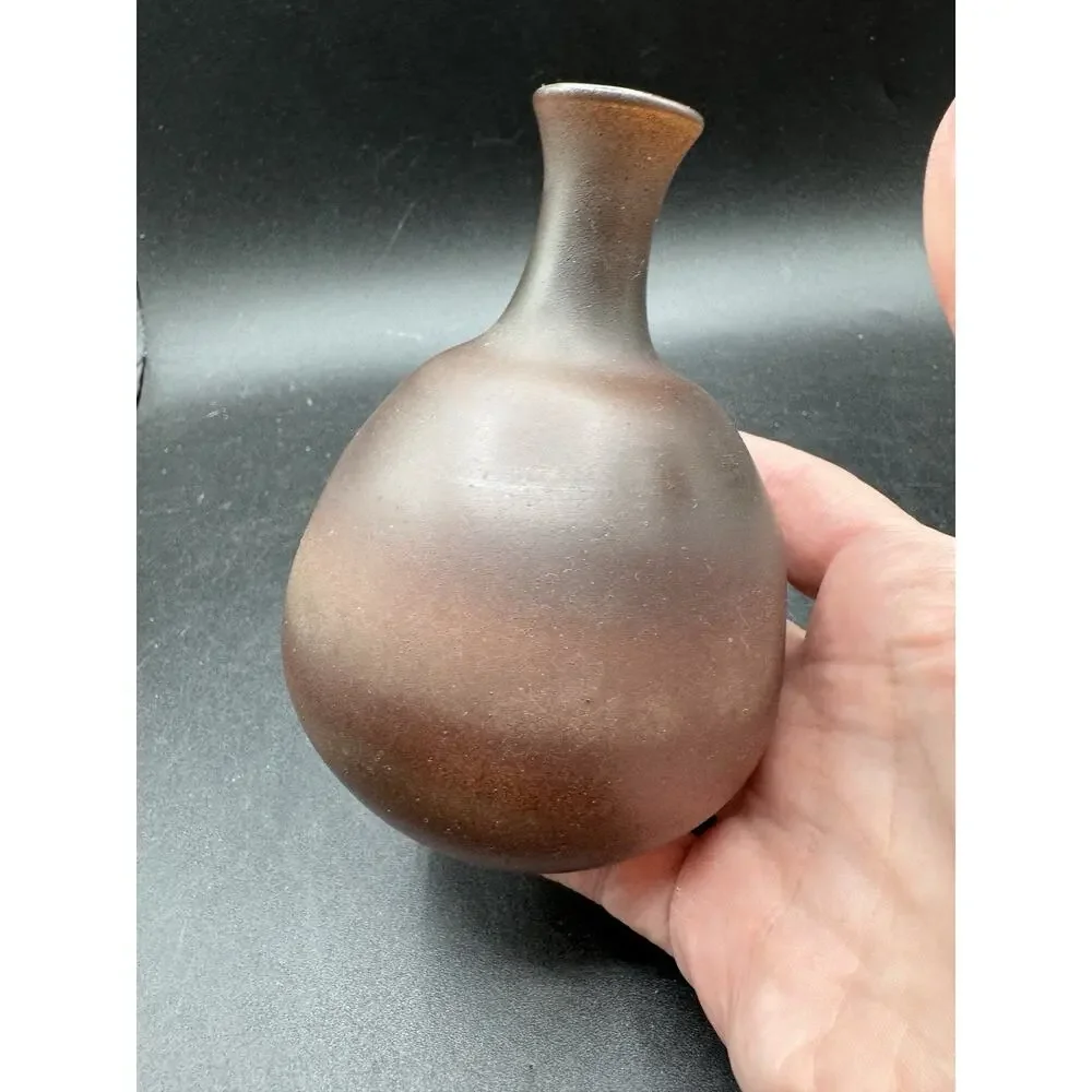 Genuine Israeli NEKER ART GLASS VASE Unique Handmade Delicate Frosted W Tag -S1R